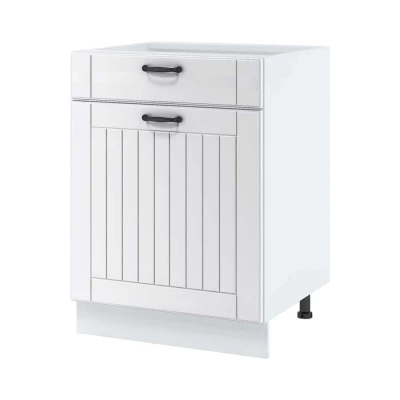 LESJA kombinált alsószekrény - szélesség 60 cm, fehér, lábak 10 cm