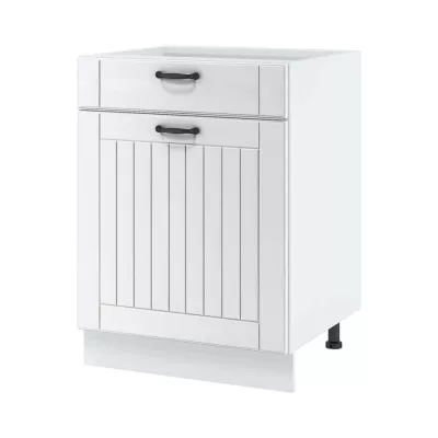 LESJA kombinált alsószekrény - szélesség 60 cm, fehér, lábak 10 cm