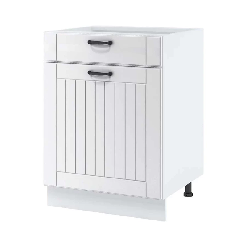 LESJA kombinált alsószekrény - szélesség 60 cm, fehér, lábak 15 cm