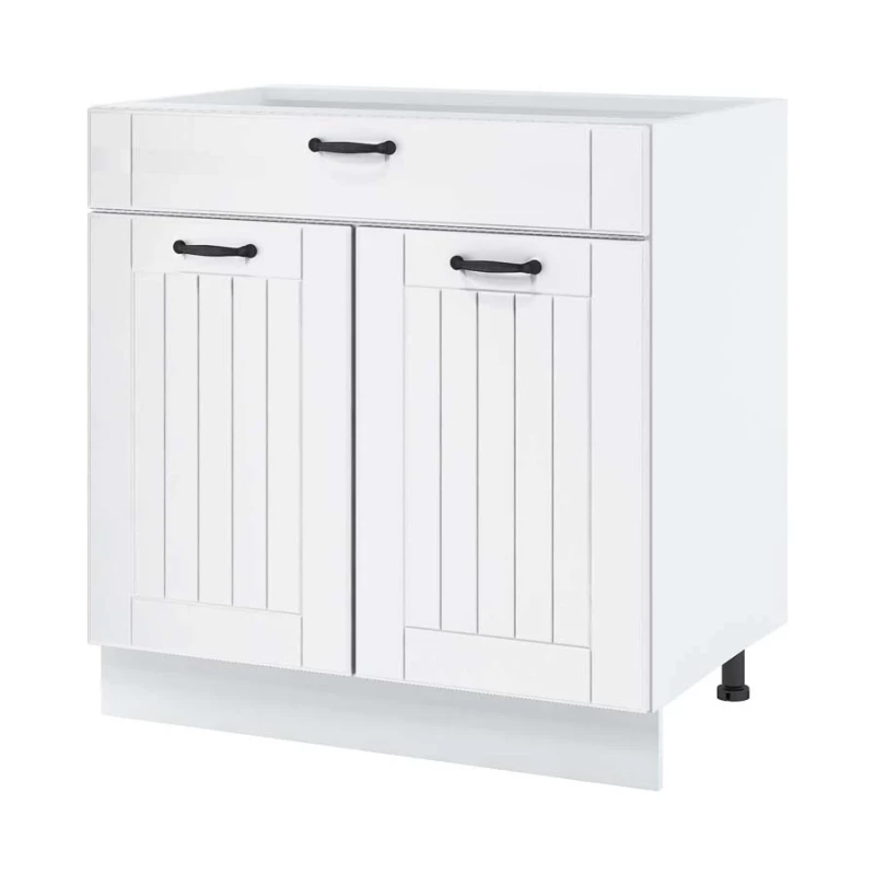 LESJA kombinált alsószekrény - szélesség 80 cm, fehér, lábak 10 cm