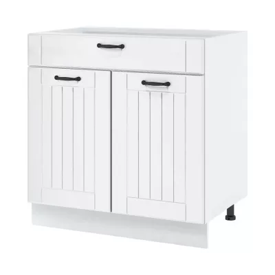 LESJA kombinált alsószekrény - szélesség 80 cm, fehér, lábak 10 cm