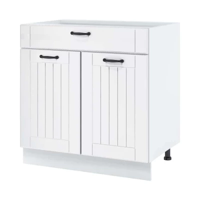 LESJA kombinált alsószekrény - szélesség 80 cm, fehér, lábak 15 cm