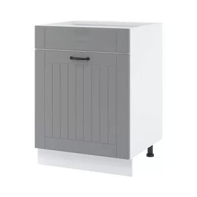 LESJA fiókos mosdószekrény - szélesség 60 cm, szürke / fehér, lábak 15 cm