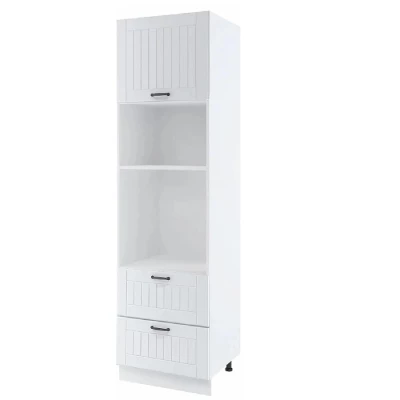LESJA beépített gépekhez való kombinált szekrény - szélesség 60 cm, fehér, lábak 10 cm