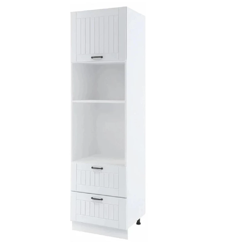 LESJA beépített gépekhez való kombinált szekrény - szélesség 60 cm, fehér, lábak 10 cm