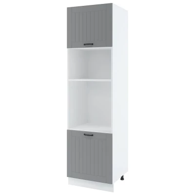 LESJA beépített konyhaszekrény - szélesség 60 cm, szürke / fehér, lábak 10 cm