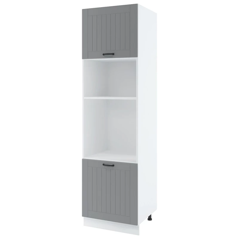 LESJA beépített konyhaszekrény - szélesség 60 cm, szürke / fehér, lábak 15 cm