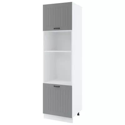 LESJA beépített konyhaszekrény - szélesség 60 cm, szürke / fehér, lábak 15 cm
