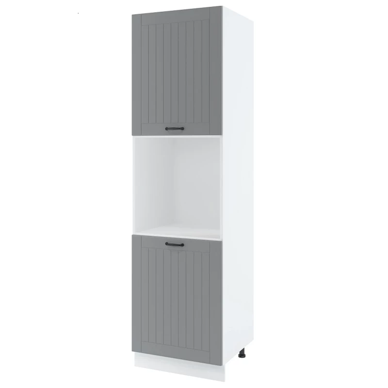 LESJA beépített sütőhöz való konyhaszekrény - szélesség 60 cm, szürke / fehér, lábak 10 cm