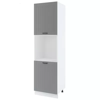 LESJA beépített sütőhöz való konyhaszekrény - szélesség 60 cm, szürke / fehér, lábak 10 cm