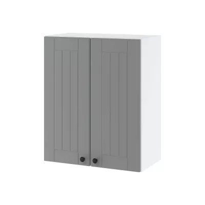 LESJA kétajtós felső szekrény - szélesség 60 cm, szürke / fehér