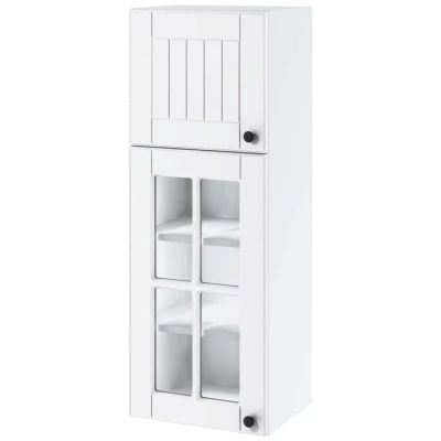 Felső szekrény üvegajtókkal LESJA - szélesség 40 cm, fehér