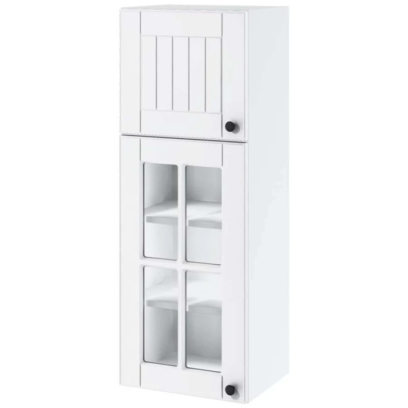 Felső szekrény üvegajtókkal LESJA - szélesség 40 cm, fehér