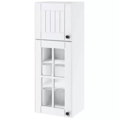 Felső szekrény üvegajtókkal LESJA - szélesség 40 cm, fehér