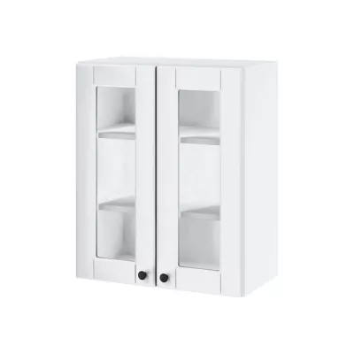 LESJA kétajtós üvegszekrény - szélesség 60 cm, fehér