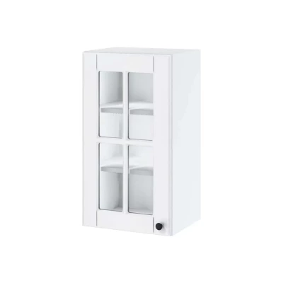 LESJA egyajtós üvegszekrény - szélesség 40 cm, fehér