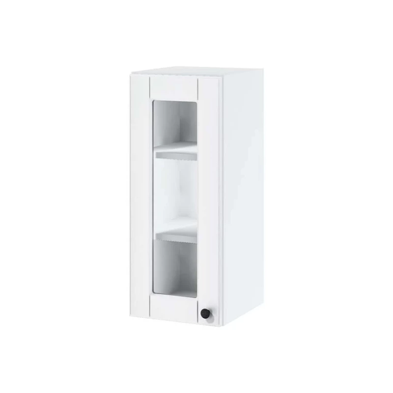 LESJA egyajtós üvegszekrény - szélesség 30 cm, fehér