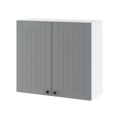 LESJA felső szekrény csepegtetővel - szélesség 80 cm, szürke / fehér