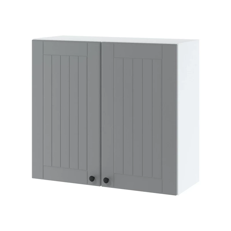 LESJA felső szekrény csepegtetővel - szélesség 80 cm, szürke / fehér