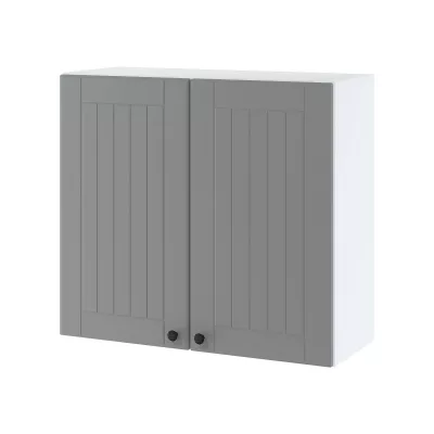 LESJA felső szekrény csepegtetővel - szélesség 80 cm, szürke / fehér