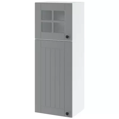 LESJA kétajtós faliszekrény - szélesség 40 cm, szürke / fehér