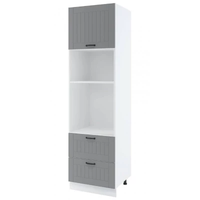 LESJA beépített készülékekhez való kombinált szekrény - szélesség 60 cm, szürke / fehér, lábak 15 cm