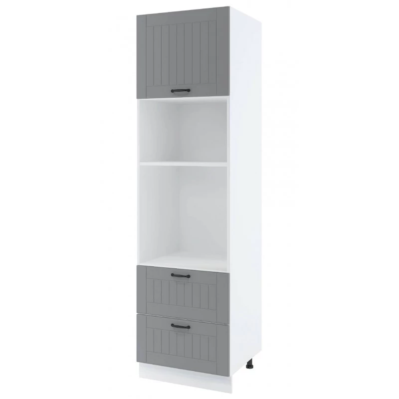 LESJA beépített készülékekhez való kombinált szekrény - szélesség 60 cm, szürke / fehér, lábak 15 cm