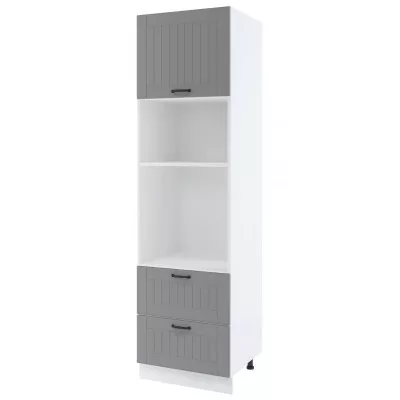 LESJA beépített készülékekhez való kombinált szekrény - szélesség 60 cm, szürke / fehér, lábak 15 cm