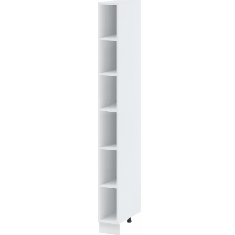 Magas konyhai polc AYLA - szélesség 20 cm, fehér, lábak 15 cm
