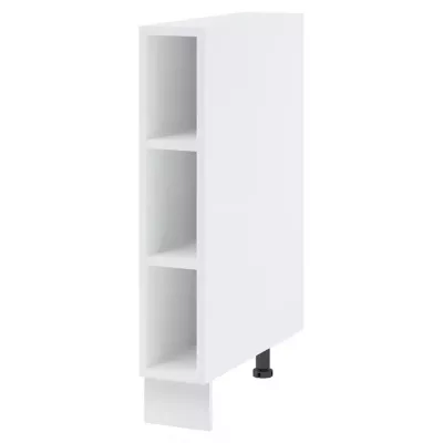 Alsó nyitott szekrény AYLA - szélesség 15 cm, fehér, lábak 15 cm