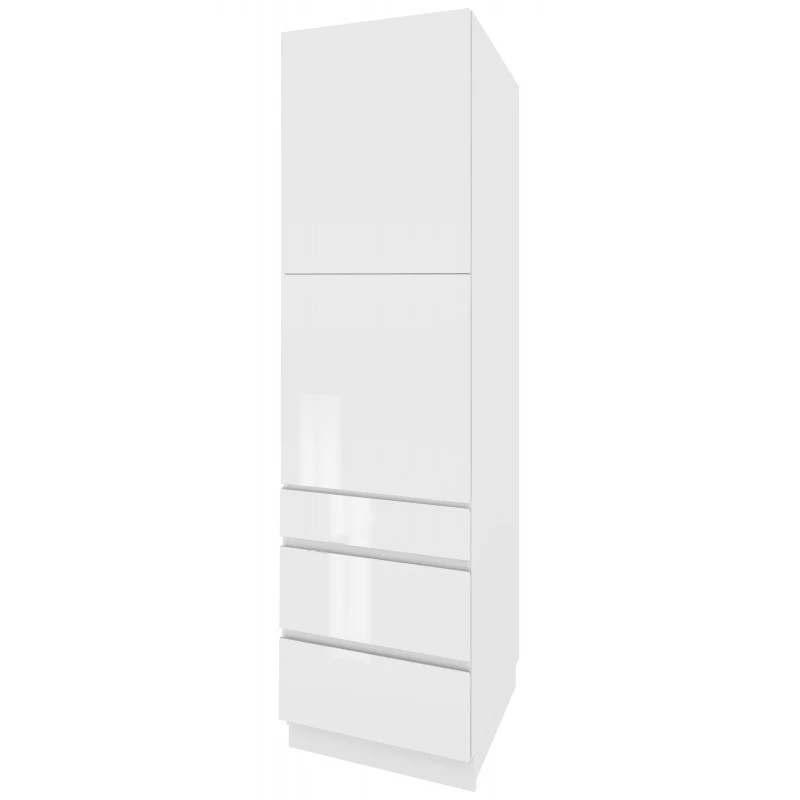 Kombinált élelmiszerszekrény IRENA - szélesség 60 cm, fényes fehér, lábak 10 cm