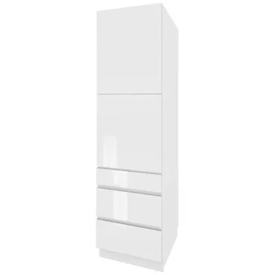 Kombinált élelmiszerszekrény IRENA - szélesség 60 cm, fényes fehér, lábak 10 cm