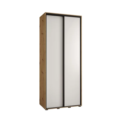 ASIRI 1 gardróbszekrény - 100/60 cm, artisan tölgy / fehér / fekete