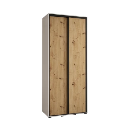 ASIRI 1 gardróbszekrény - 120/60 cm, fehér artisan tölgy / fekete