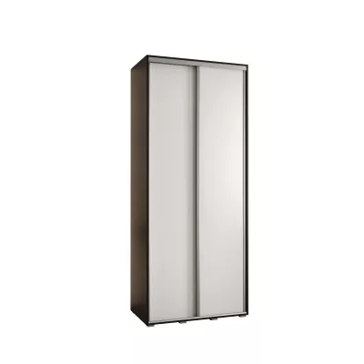 ASIRI 1 gardróbszekrény - 120/60 cm, fekete / fehér / ezüst