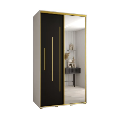 ASIRI 13 gardróbszekrény - 140/60 cm, fehér / fekete / arany