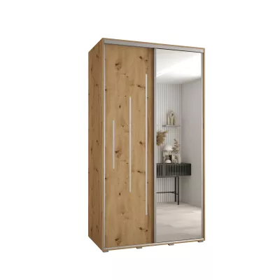 ASIRI 13 gardróbszekrény - 130/60 cm, artisan tölgy / ezüst