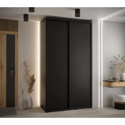 ASIRI 1 gardróbszekrény - 130/60 cm, fekete / fekete