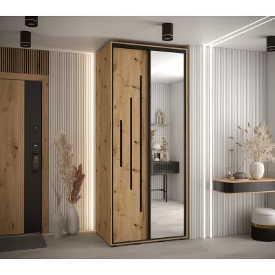 ASIRI 13 gardróbszekrény - 120/60 cm, artisan tölgy / fekete