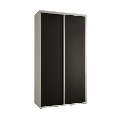 ASIRI 1 gardróbszekrény - 140/60 cm, fehér / fekete / ezüst