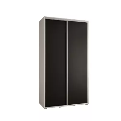 ASIRI 1 gardróbszekrény - 140/60 cm, fehér / fekete / ezüst
