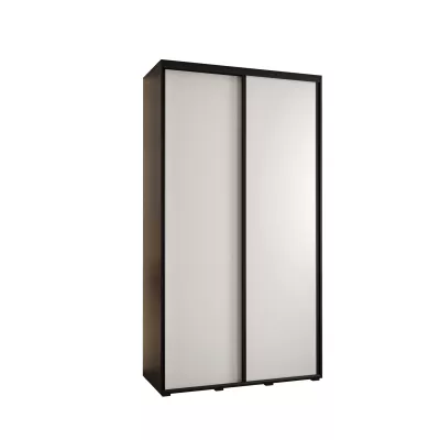 ASIRI 1 gardróbszekrény - 140/60 cm, fekete / fehér / fekete
