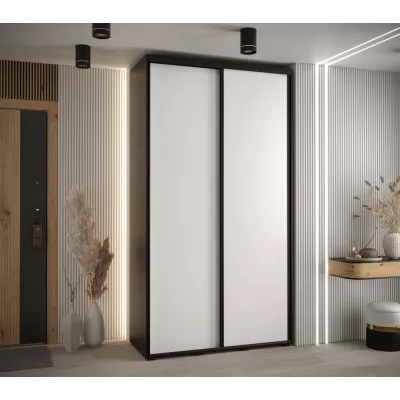 ASIRI 1 gardróbszekrény - 140/60 cm, fekete / fehér / fekete