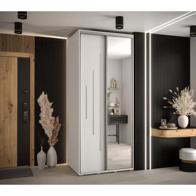 ASIRI 13 gardróbszekrény - 120/60 cm, fehér / ezüst