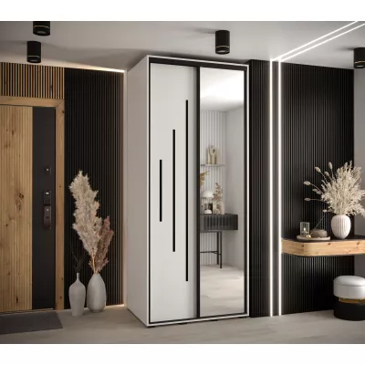 ASIRI 13 gardróbszekrény - 120/60 cm, fehér / fekete