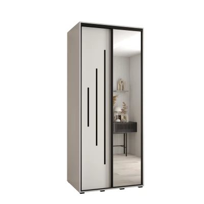 ASIRI 13 gardróbszekrény - 120/60 cm, fehér / fekete
