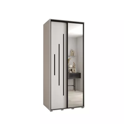 ASIRI 13 gardróbszekrény - 120/60 cm, fehér / fekete