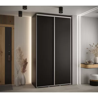 ASIRI 1 gardróbszekrény - 140/60 cm, fekete / ezüst