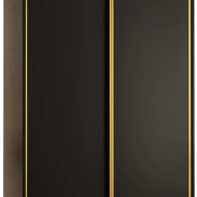 ASIRI 1 gardróbszekrény - 140/60 cm, fekete / arany