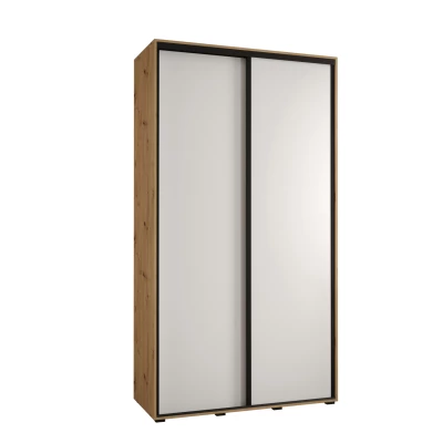 ASIRI 1 gardróbszekrény - 140/60 cm, artisan tölgy / fehér / fekete